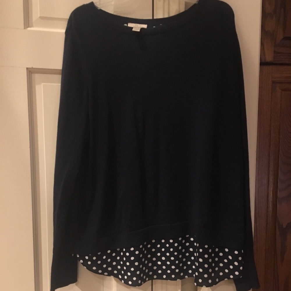 Loft Open back polka dot sweater - Navy